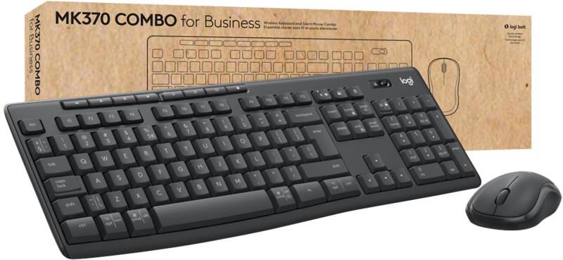 Logitech Business Keyboard und Maus Set MK370 Kabellos QWERTY mit Bluetooth Graphit