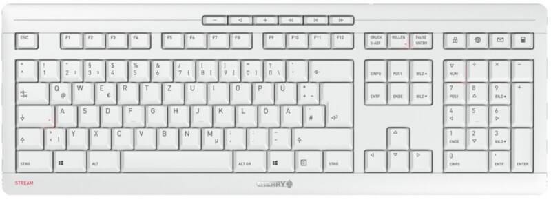 CHERRY Stream Desktop Recharge Tastatur und Maus Kabellos QWERTZ Grau