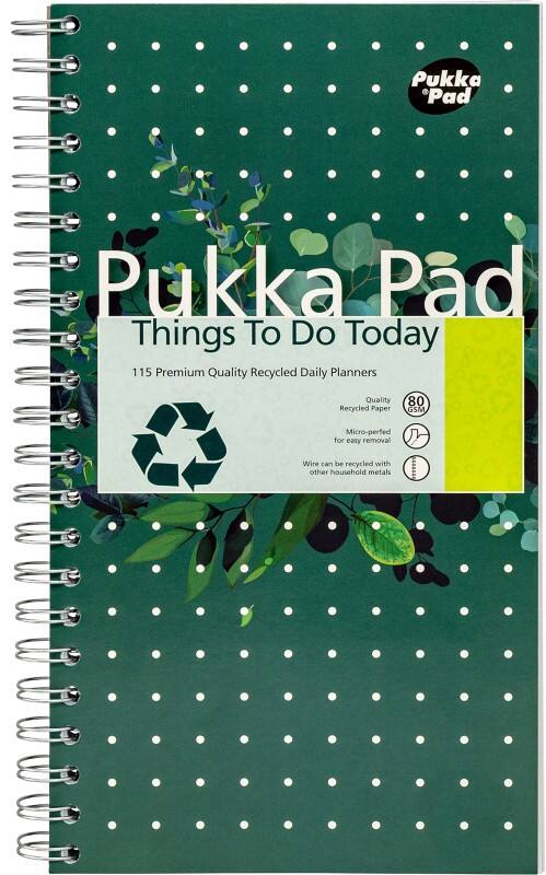 Pukka Notizblock 152 x 280 mm Doppeldraht Hardback Grün Nicht gelocht  9766-REC 3 Stück à 230 Blatt