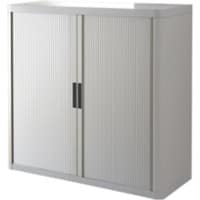 Paperflow Easy Office Rolladenschrank PS (Polystyrol), Stahl 2 Fachböden abschließbar 1.100 x 415 x 1.040 mm Grau