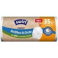 Swirl Reißfest & Dicht Abfallsäcke 35 L Zugband Transparent Kunststoff 11 Stück