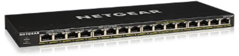 NETGEAR Switch GS316P Unmanaged Gigabit Ethernet (10/100/1000) Power over Ethernet (PoE) Schwarz