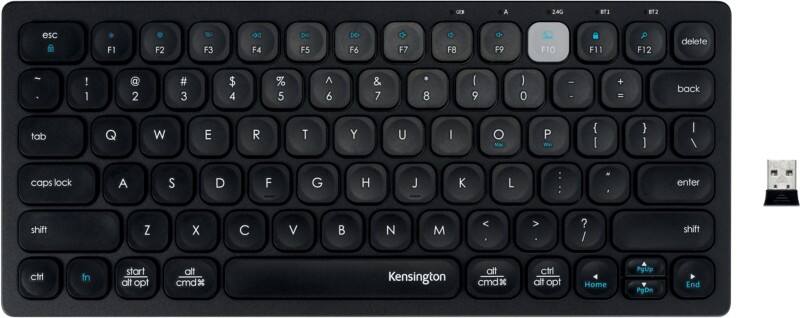 Kensington Dual Kabellose Kompakte Tastatur K75502DE QWERTZ Bluetooth/USB-A Nano Receiver Schwarz