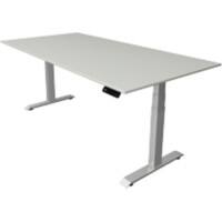 Kerkmann Elektronisch Höhenverstellbar Sitz-Stehschreibtisch Hellgrau T-Fuß 2.000 (B) x 1.000 (T) x 1.290 (H) mm Metall, Holz