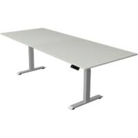 Kerkmann Elektronisch Höhenverstellbar Sitz-Stehschreibtisch Hellgrau T-Fuß 2.500 (B) x 1.000 (T) x 1.290 (H) mm Metall, Holz