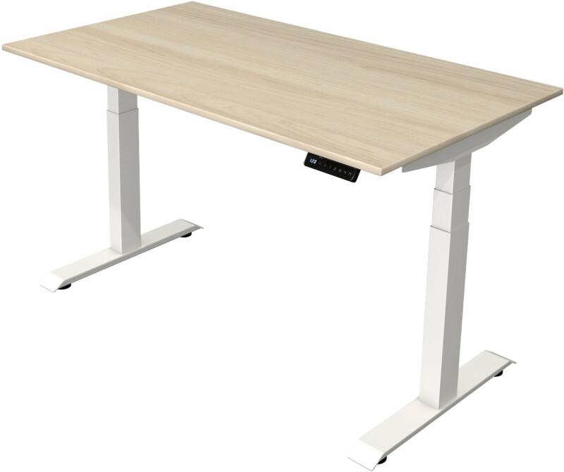 Kerkmann Elektronisch Höhenverstellbar Sitz-Stehschreibtisch Ahorn T-Fuß 1.400 (B) x 800 (T) x 1.290 (H) mm Metall, Holz