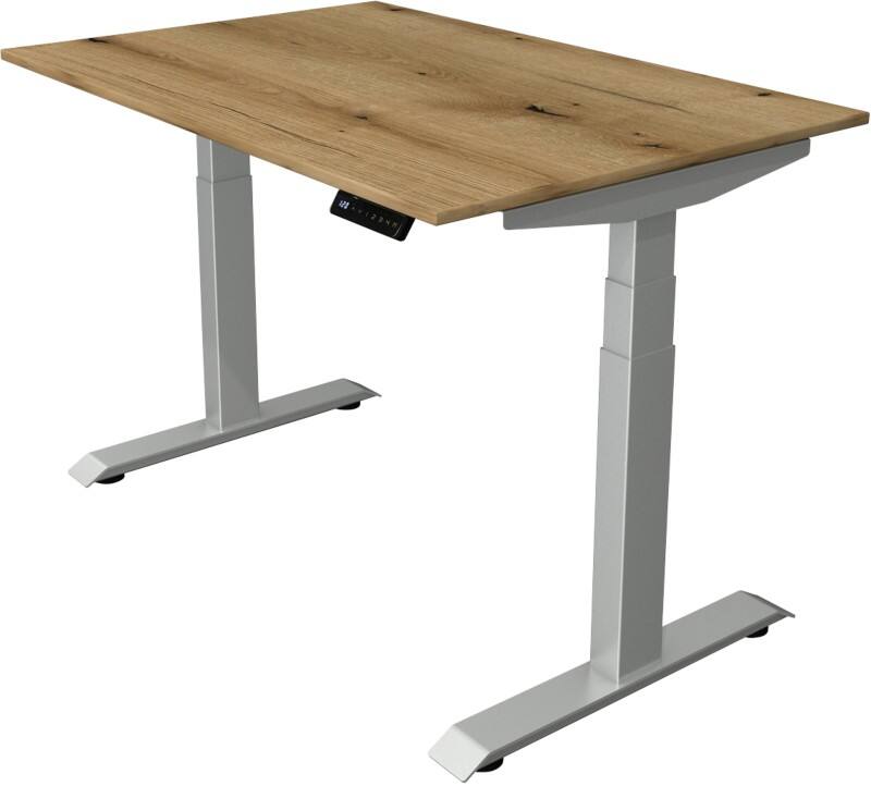 Kerkmann Elektronisch Höhenverstellbar Sitz-Stehschreibtisch Eiche T-Fuß 1.200 (B) x 800 (T) x 1.290 (H) mm Metall, Holz