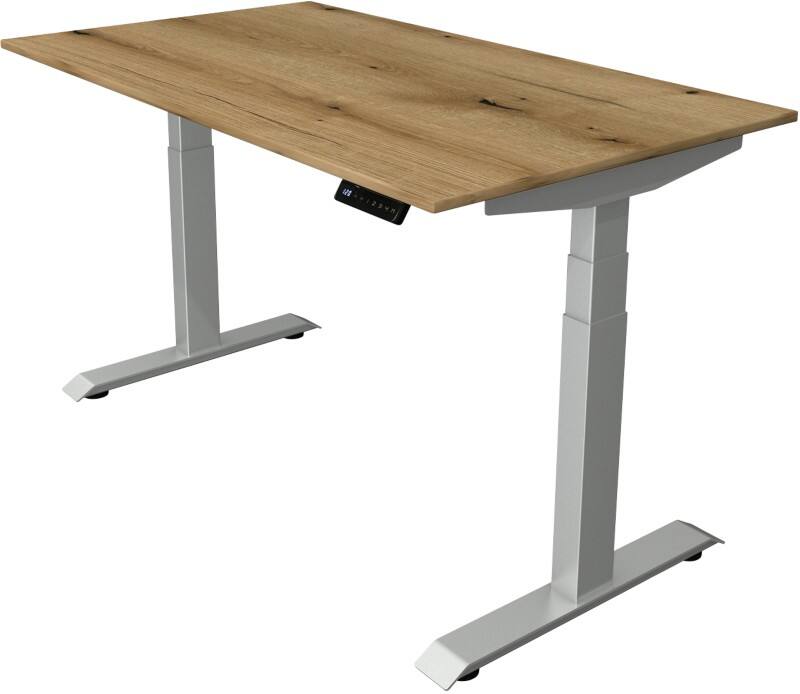 Kerkmann Elektronisch Höhenverstellbar Sitz-Stehschreibtisch Eiche T-Fuß 1.400 (B) x 800 (T) x 1.290 (H) mm Metall, Holz