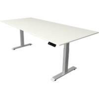 Kerkmann Elektronisch Höhenverstellbar Sitz-Stehschreibtisch Weiß T-Fuß 2.250 (B) x 1.000 (T) x 1.290 (H) mm Metall, Holz
