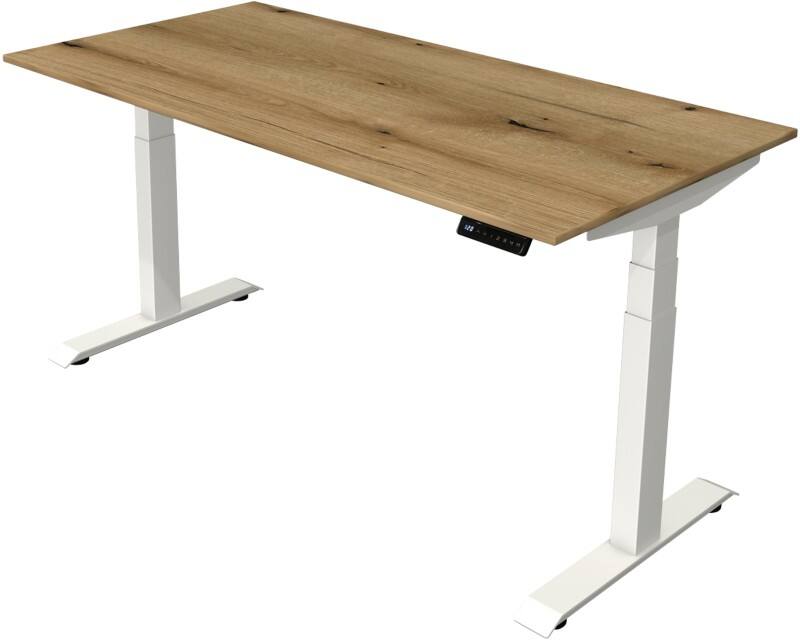 Kerkmann Elektronisch Höhenverstellbar Sitz-Stehschreibtisch Eiche T-Fuß 1.600 (B) x 800 (T) x 1.290 (H) mm Metall, Holz