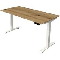 Kerkmann Elektronisch Höhenverstellbar Sitz-Stehschreibtisch Eiche T-Fuß 1.600 (B) x 800 (T) x 1.290 (H) mm Metall, Holz