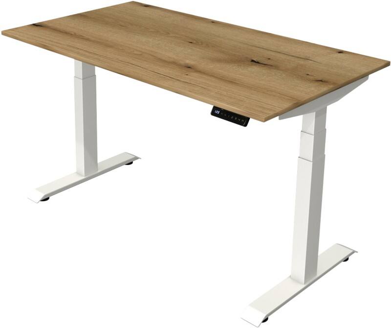 Kerkmann Elektronisch Höhenverstellbar Sitz-Stehschreibtisch Eiche T-Fuß 1.400 (B) x 800 (T) x 1.290 (H) mm Metall, Holz