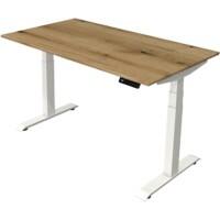 Kerkmann Elektronisch Höhenverstellbar Sitz-Stehschreibtisch Eiche T-Fuß 1.400 (B) x 800 (T) x 1.290 (H) mm Metall, Holz