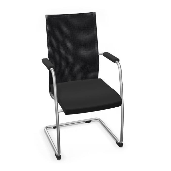 Nowy Styl Mesh Synergy Besucherstuhl Feste Armlehne Schwarz