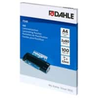 Dahle Laminierfolien DIN A4 Glänzend 80 Mikron (2 x 80) Transparent 100 Stück