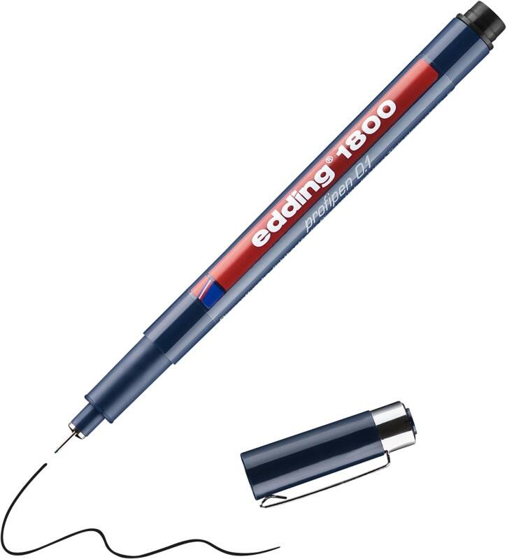 edding Fineliner 1800 0,25 mm Rundspitze Schwarz