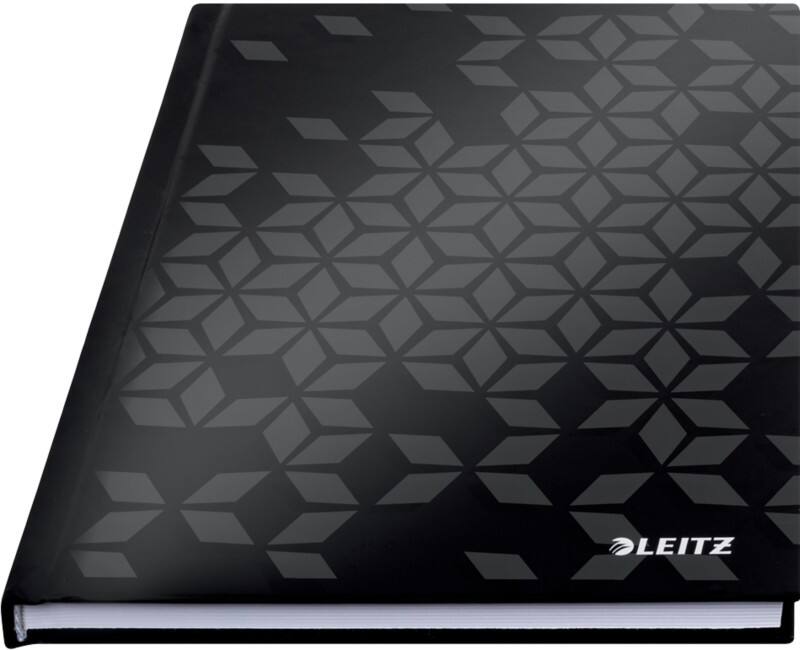 Leitz WOW Notizbuch A5 kariert mit Hardcover 46281095 160 Seiten 80 Blatt Schwarz