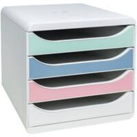 Exacompta AutentiK Schubladenbox Kunststoff Weiß 4 Schübe 27,8 x 34,7 x 26,7 cm A4+