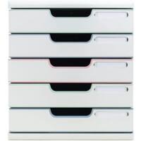 Exacompta AutentiK Schubladenbox Kunststoff Weiß 5 Schübe 28,8 x 35 x 32 cm A4+