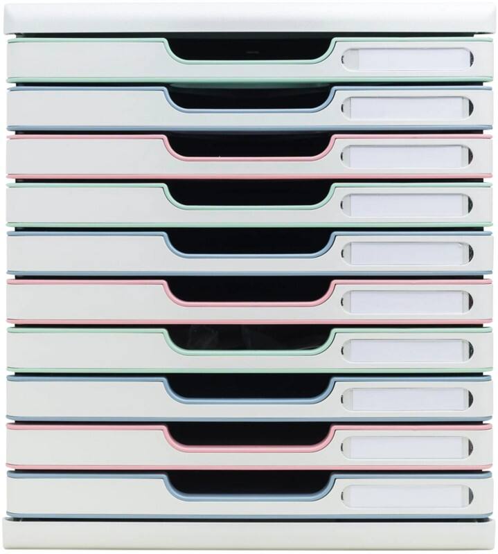 Exacompta AutentiK Schubladenbox Kunststoff Weiß 10 Schübe 28,8 x 35 x 32 cm A4+