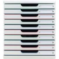 Exacompta AutentiK Schubladenbox Kunststoff Weiß 10 Schübe 28,8 x 35 x 32 cm A4+