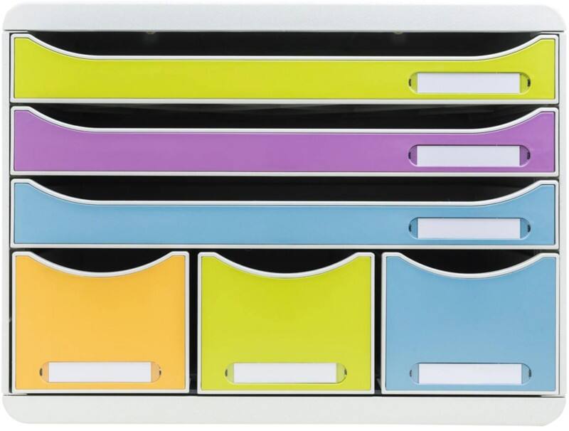 Exacompta Pop'N Co Schubladenbox Kunststoff Färbig sortiert 6 Schübe 35,5 x 27 x 27,1 cm A4+