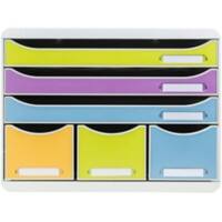 Exacompta Pop'N Co Schubladenbox Kunststoff Färbig sortiert 6 Schübe 35,5 x 27 x 27,1 cm A4+