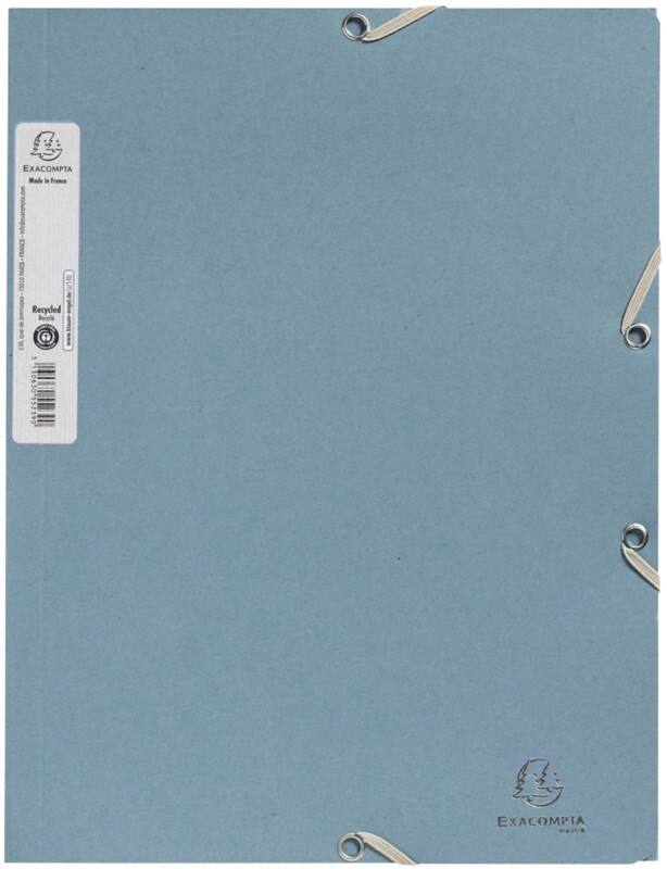 Exacompta AutentiK 3 Dreiflügelmappe A4 Blaugrau Karton 400 g/m²