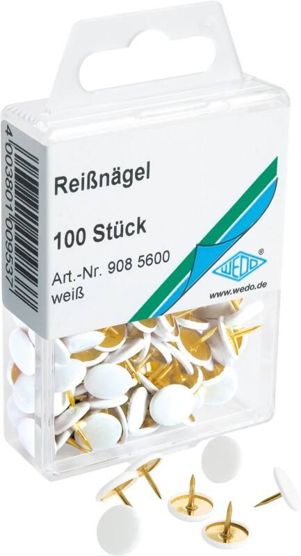 WEDO Reißnägel Metall Weiß 100 Stück