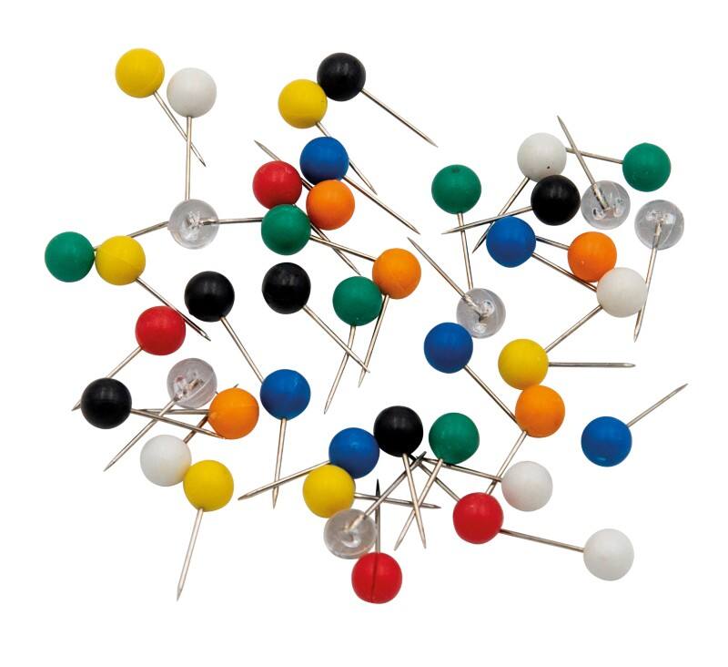 WEDO Stecknadeln mit Fähnchen Farbig sortiert 100 Stück