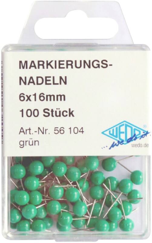 WEDO Stecknadeln Metall Grün 100 Stück