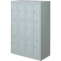 Bisley Primary Stahl Garderobenschrank 3 Türen Schlüssel 1.200 x 500 x 1.800 mm Hellgrau