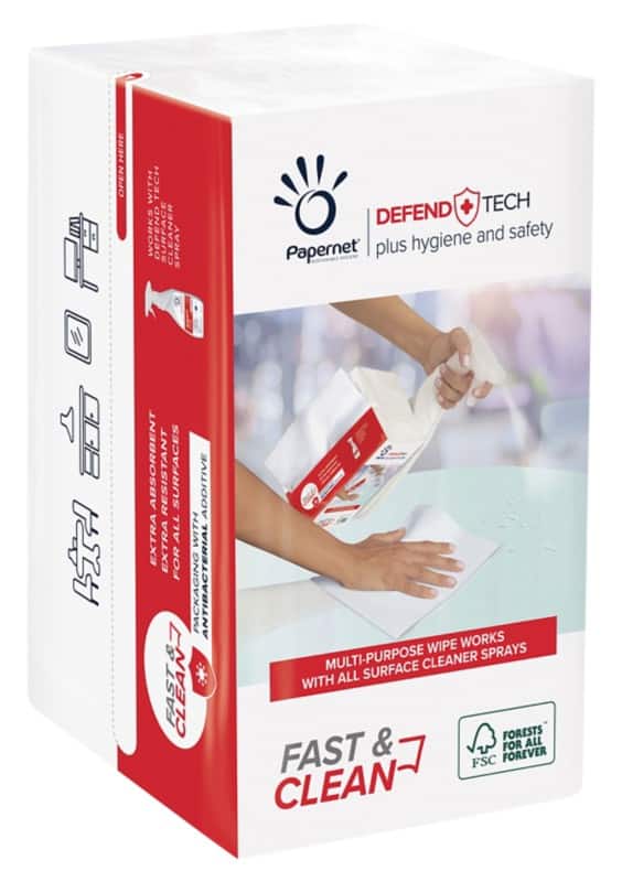 Papernet Defend Tech Wischtücher Weiß 2-lagig 0.3325 m 419295 20 Pack à 100 Blatt
