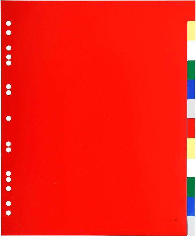 Exacompta Blanko Register A4+ Farbig sortierte Tabs 12-teilig PP (Polypropylen) 11 Löcher 93H 50 Stück