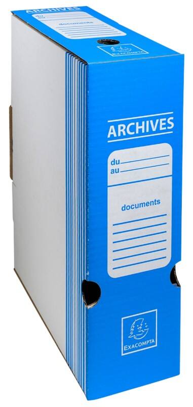 Exacompta Archivbox 261005H A4 Pappkarton 35 (B) x 10 (T) x 25 (H) cm Blau  50 Stück