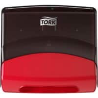 Tork W4 Spender für gefaltete Wischtücher Kunststoff Rot, Rauch 20,6 x 42,7 x 39,4 cm