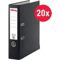 Viking Breit Ordner A4 75 mm Schwarz 2 Ringe PP (Polypropylen) Matt Hochformat 20 Stück