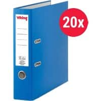Viking Premium Breit Ordner A4 75 mm Blau 2 Ringe Kunststoff Matt Hochformat 20 Stück