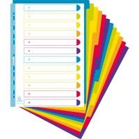 Exacompta Campus Blanko Register A4+ Farbig sortierte Tabs 12-teilig PP (Polypropylen) 11 Löcher 3812E 15 Stück