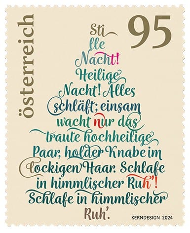 Post ag/österreichische post christbaum briefmarken 0,95 euro non prior 50 stück