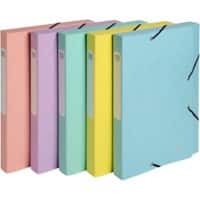 Exacompta Aquarel Archivbox 18560E A4 Pressspankarton Gummiband 25 (B) x 2,5 (T) x 33 (H) cm Färbig sortiert 2,5 cm 10 Stück