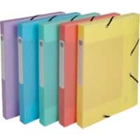 Exacompta Chromaline Pastel Archivbox 18570E A4 PP (Polypropylen) Gummiband 24 (B) x 0,3 (T) x 32 (H) cm Färbig sortiert 2,5 cm 10 Stück