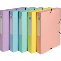 Exacompta Aquarel Archivbox 14460E A4 Pressspankarton Gummiband 25 (B) x 4 (T) x 33 (H) cm Färbig sortiert 4,0 cm 10 Stück
