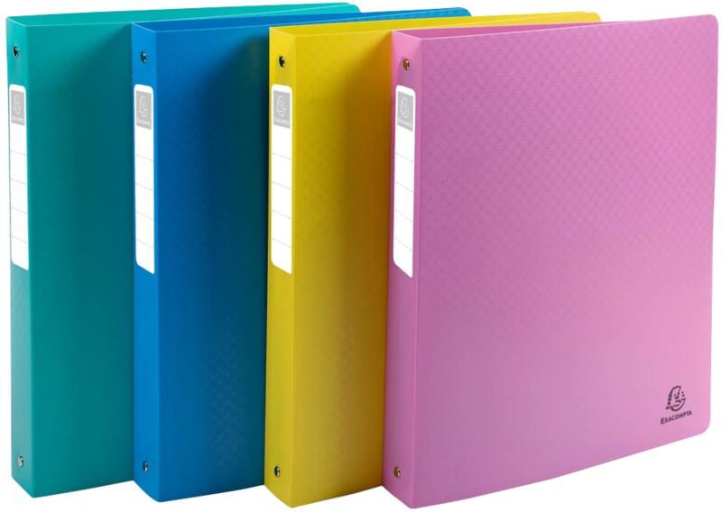 Exacompta Forever Young 30 mm Ringbuch Recyceltes PP (Polypropylen) A4+ 4-Ring Farbig sortiert 51790E 12 Stück