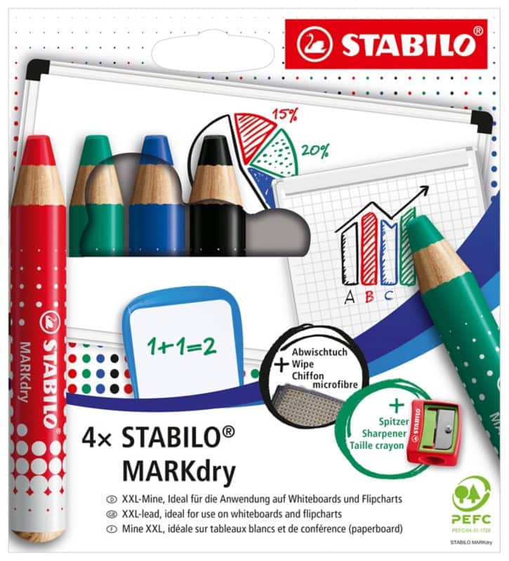 STABILO MARKdry Whiteboard-Marker, 5er-Set, farbig