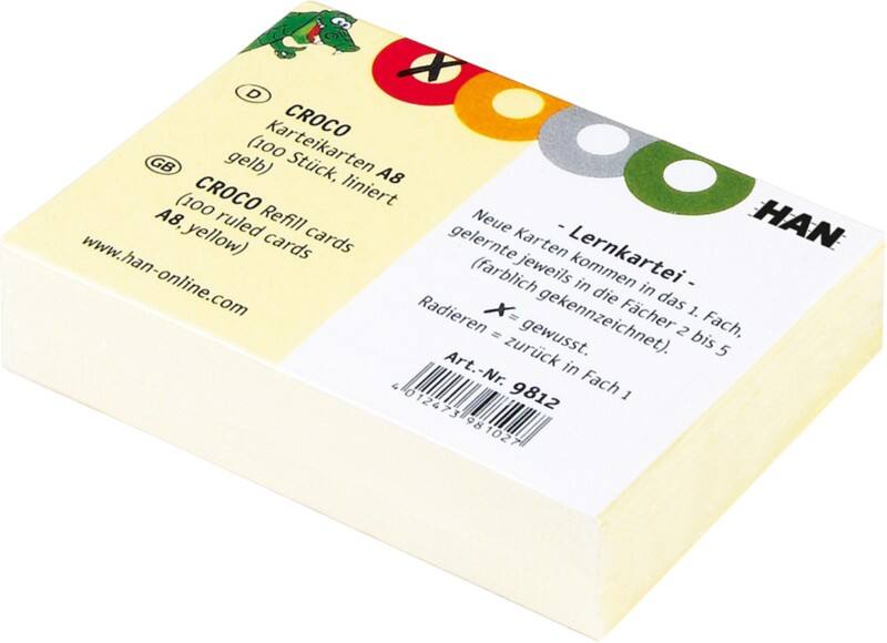 HAN Karteikarten A8 Gelb Packung mit 100 Stück