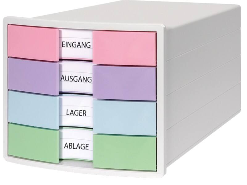 HAN IMPULS Schubladenbox PS (Polystyrol) Weiß 4 Schübe 28 x 36,7 x 23,5 cm A4