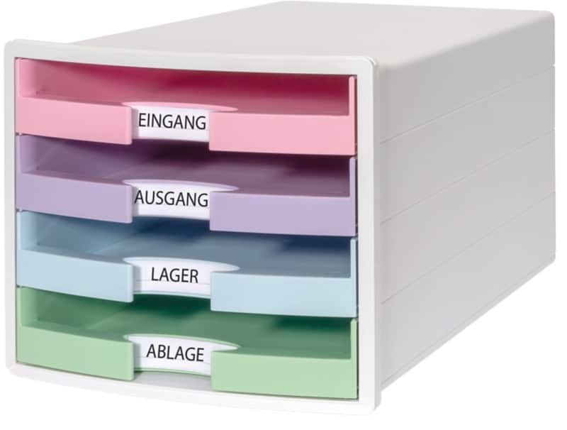 HAN IMPULS Schubladenbox PS (Polystyrol) Weiß 4 Schübe 28 x 36,7 x 23,5 cm A4