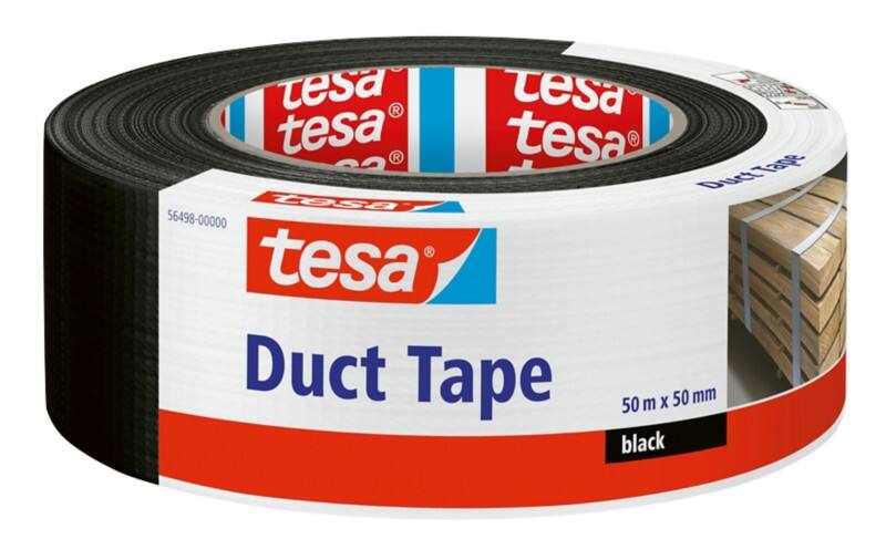 tesa Kraftklebeband tesa Duct Tape 56498 Schwarz 50 mm (B) x 50 m (L) PE (Polyethylene)