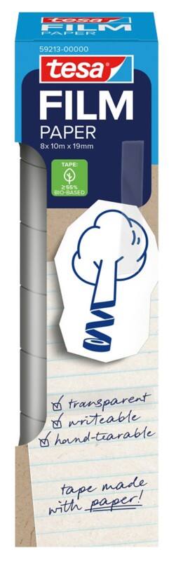 tesa Klebeband tesafilm 59213 Transparent 19 mm (B) x 10 m (L) Papier   8 Stück
